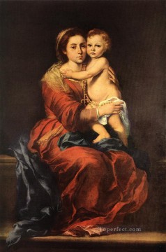  Esteban Obras - Virgen con el Niño con Rosario Barroco español Bartolomé Esteban Murillo